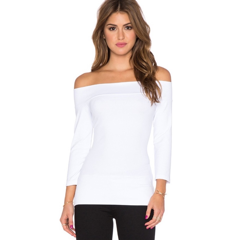 Susana Monaco White Off-Shoulder Top